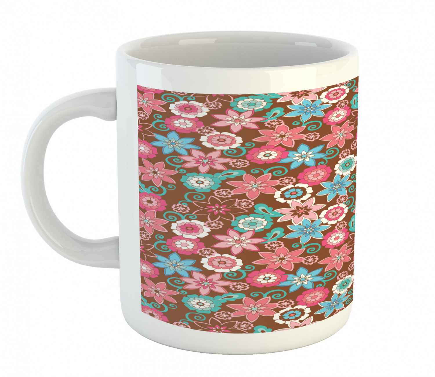 Floral Leaves Ceramic Coffee Mug Cup for Water Tea Drinks, 11 oz - Picture 91 of 244