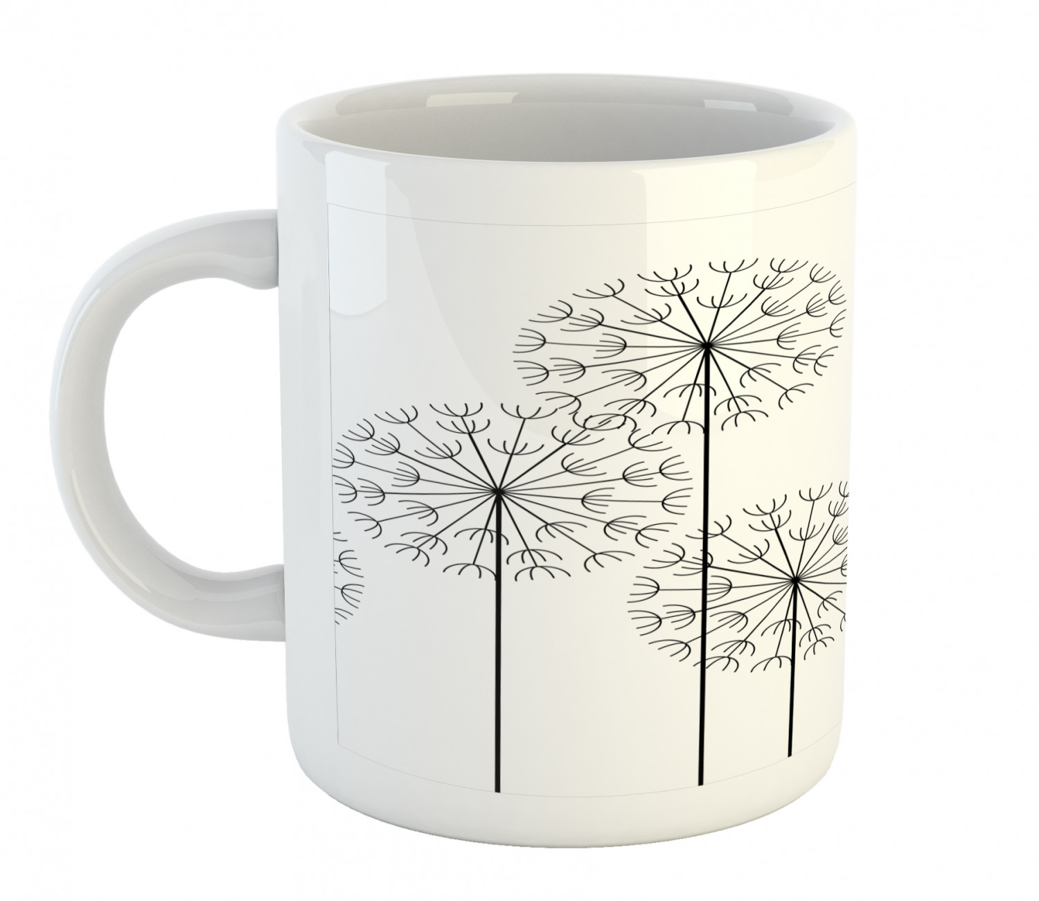 Floral Leaves Ceramic Coffee Mug Cup for Water Tea Drinks, 11 oz - Picture 63 of 244