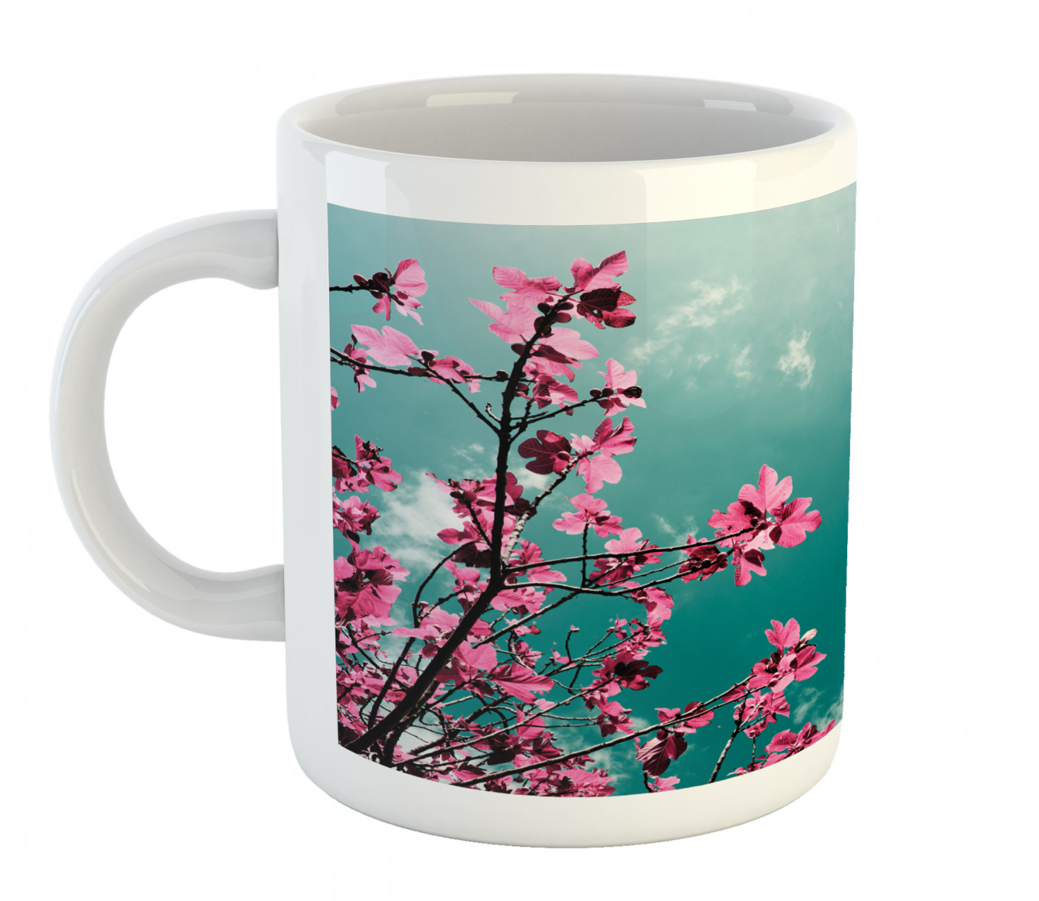Floral Leaves Ceramic Coffee Mug Cup for Water Tea Drinks, 11 oz - Picture 191 of 244