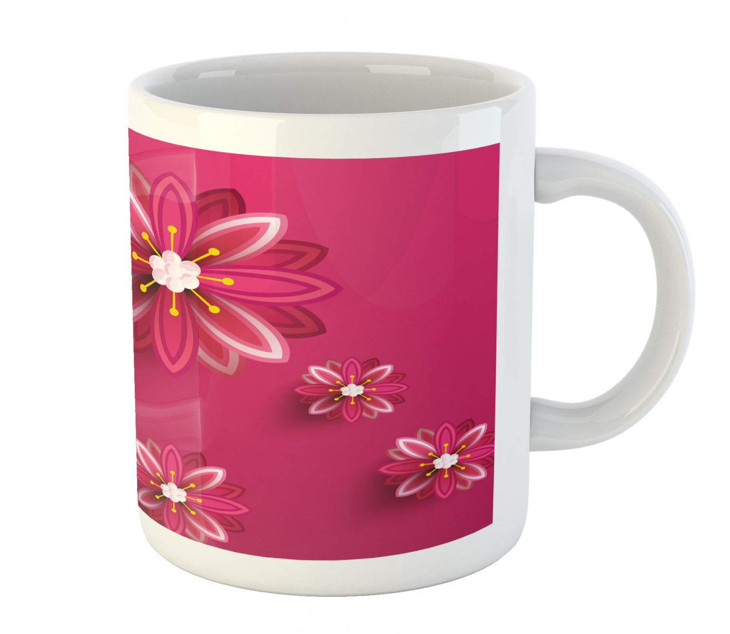 Floral Leaves Ceramic Coffee Mug Cup for Water Tea Drinks, 11 oz - Picture 178 of 244