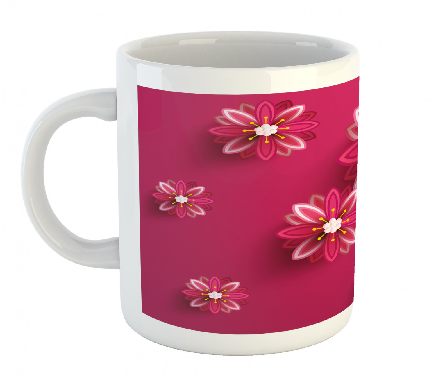 Floral Leaves Ceramic Coffee Mug Cup for Water Tea Drinks, 11 oz - Picture 179 of 244
