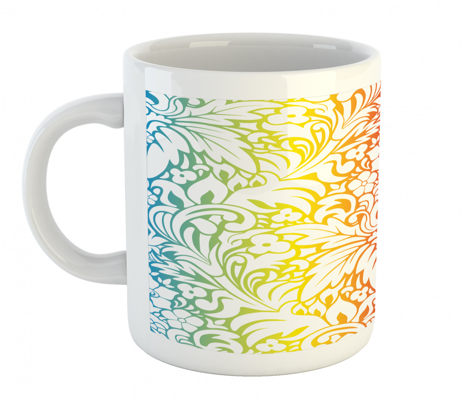 Floral Leaves Ceramic Coffee Mug Cup for Water Tea Drinks, 11 oz - Picture 43 of 244
