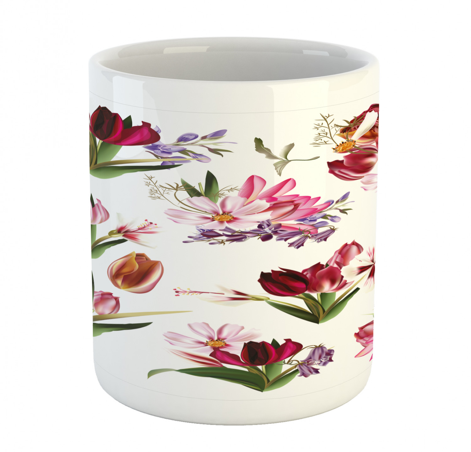 Floral Leaves Ceramic Coffee Mug Cup for Water Tea Drinks, 11 oz - Picture 49 of 244