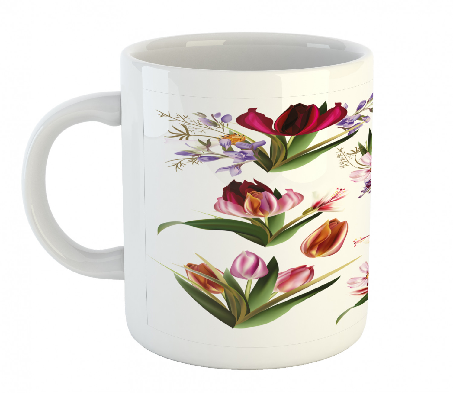 Floral Leaves Ceramic Coffee Mug Cup for Water Tea Drinks, 11 oz - Picture 51 of 244