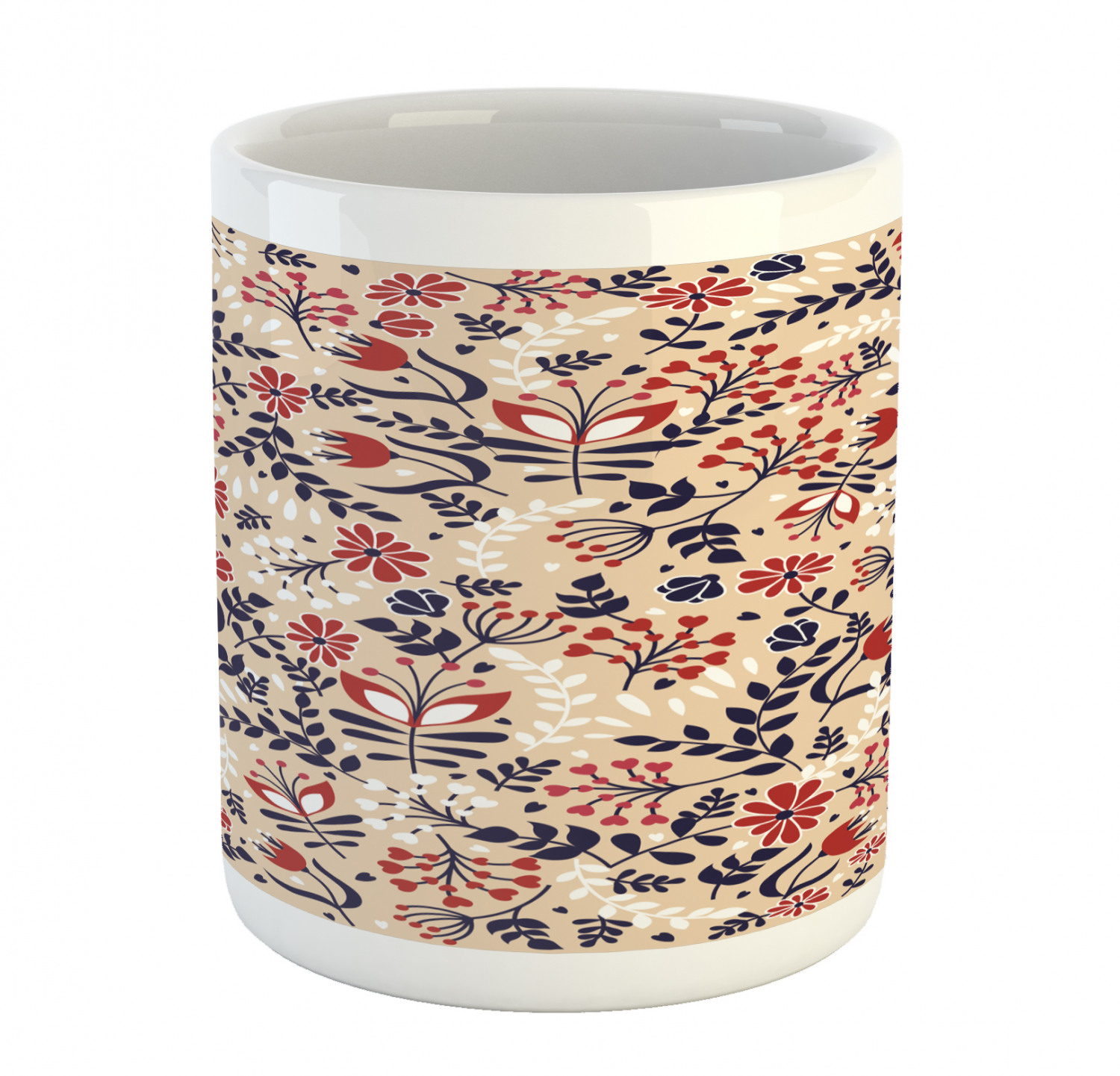 Floral Leaves Ceramic Coffee Mug Cup for Water Tea Drinks, 11 oz - Picture 5 of 244