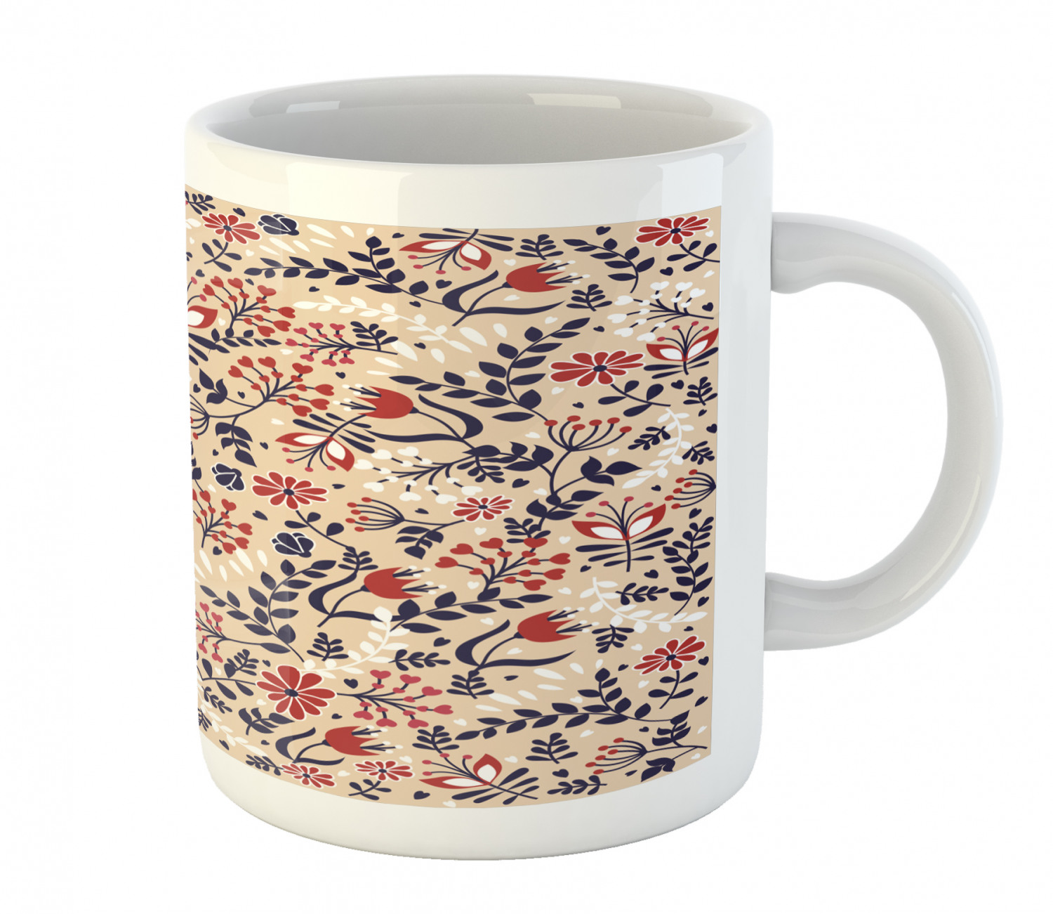Floral Leaves Ceramic Coffee Mug Cup for Water Tea Drinks, 11 oz - Picture 6 of 244