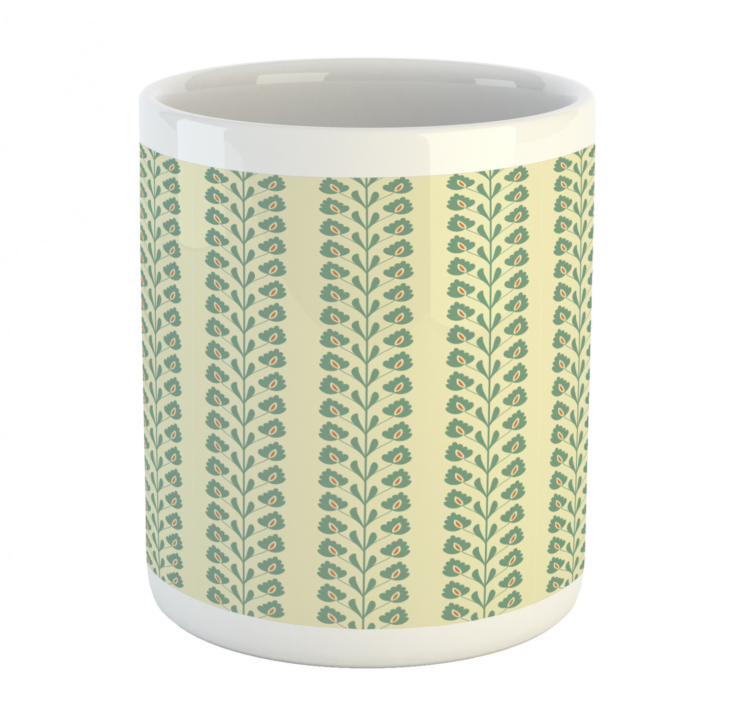 Floral Leaves Ceramic Coffee Mug Cup for Water Tea Drinks, 11 oz - Picture 105 of 244