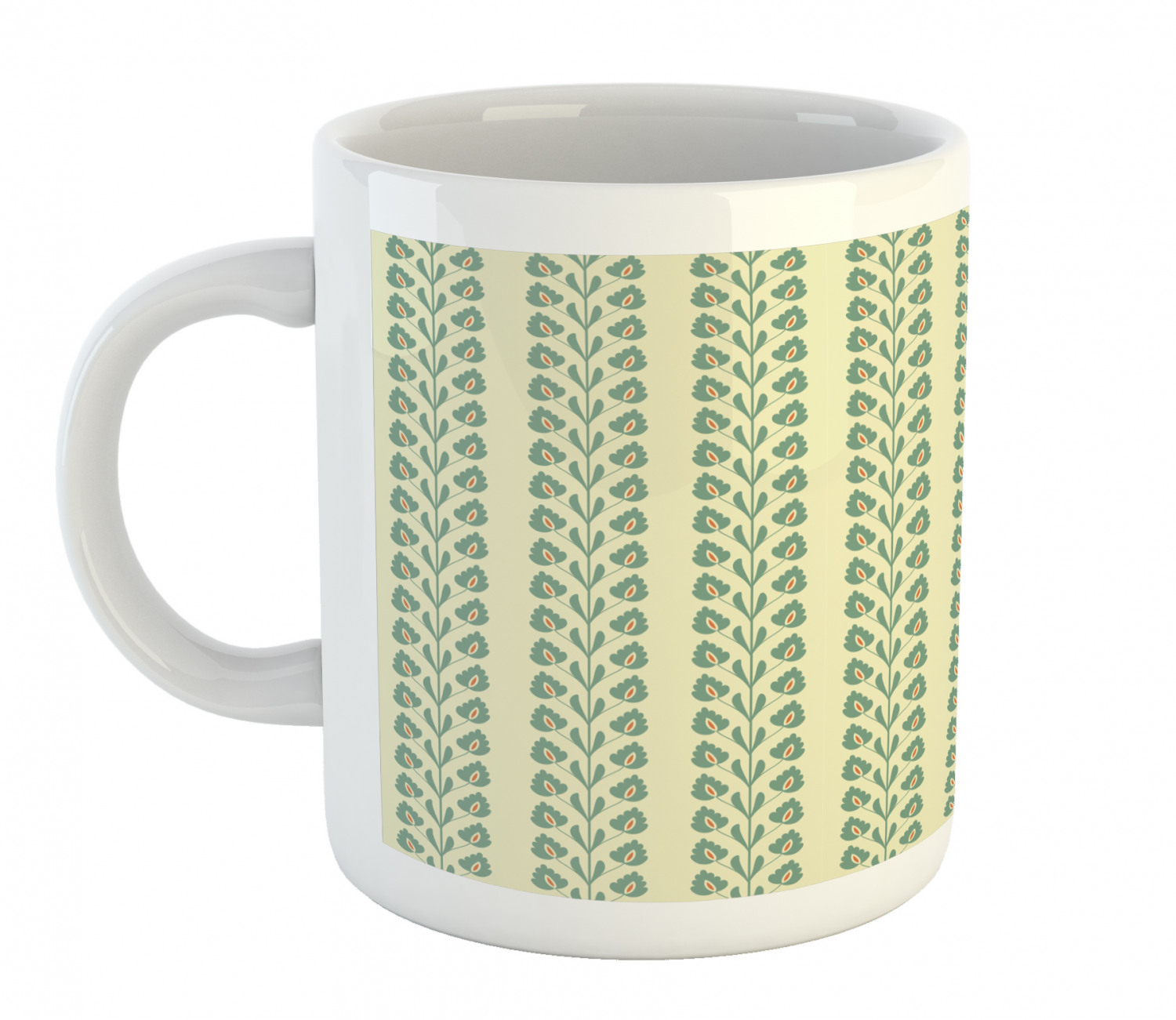Floral Leaves Ceramic Coffee Mug Cup for Water Tea Drinks, 11 oz - Picture 107 of 244