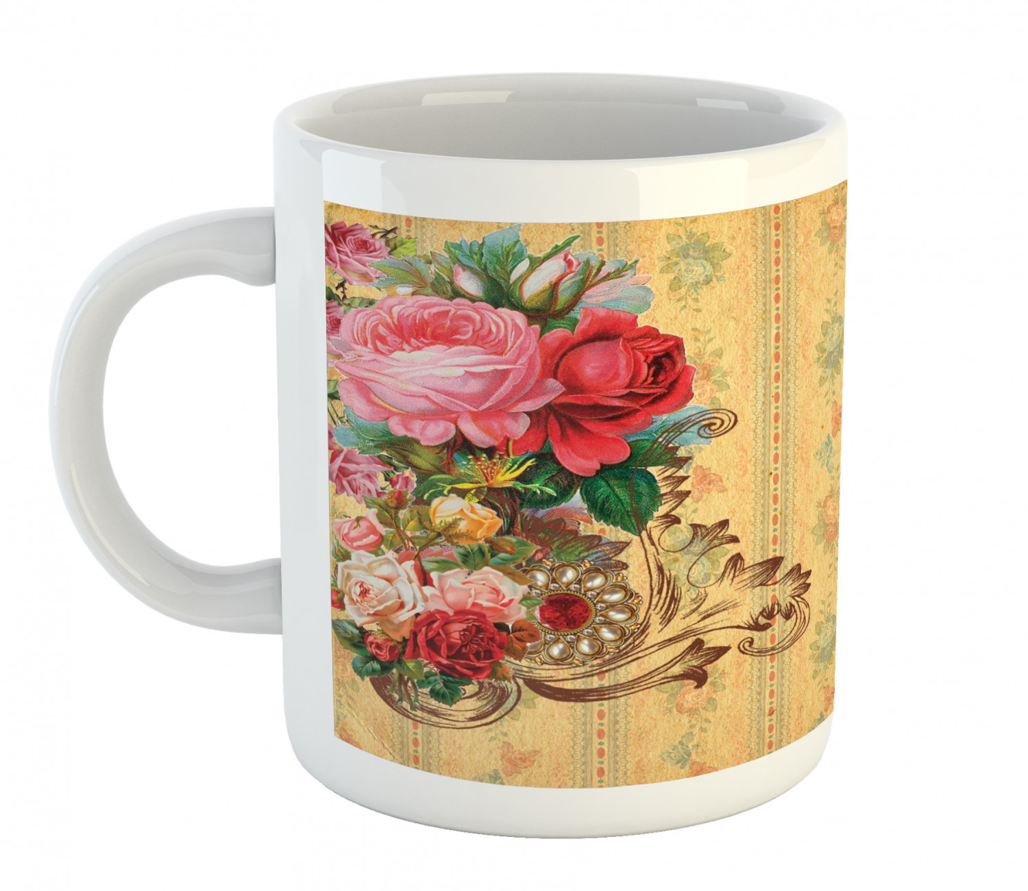 Ambesonne Vintage Home Ceramic Coffee Mug Cup for Water Tea Drinks, 11 oz - Picture 207 of 244