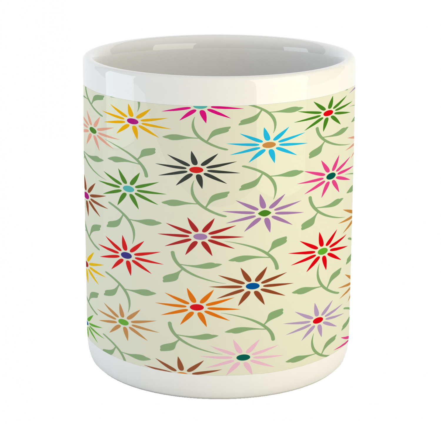 Floral Leaves Ceramic Coffee Mug Cup for Water Tea Drinks, 11 oz - Picture 45 of 244