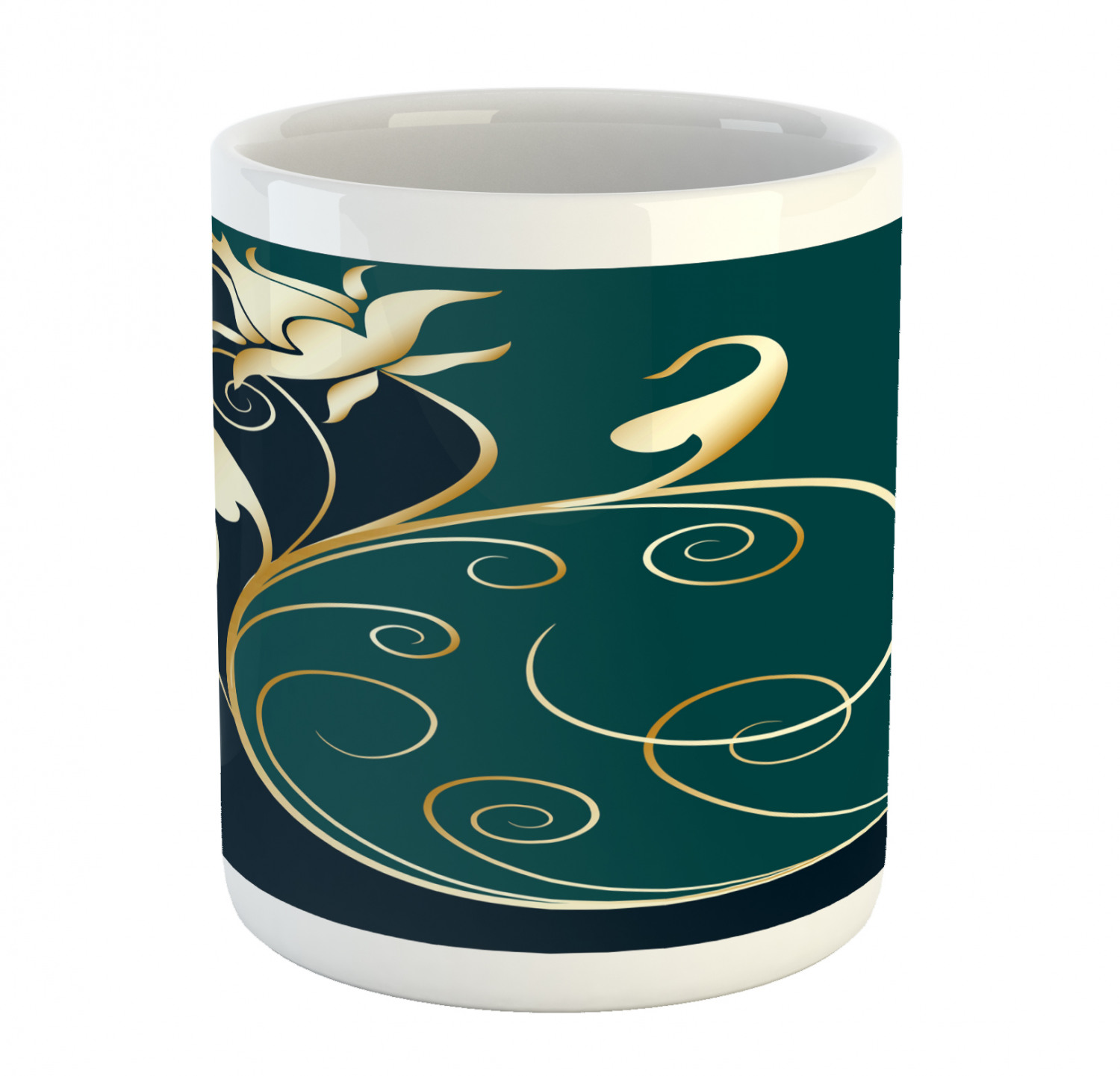 Floral Leaves Ceramic Coffee Mug Cup for Water Tea Drinks, 11 oz - Picture 193 of 244