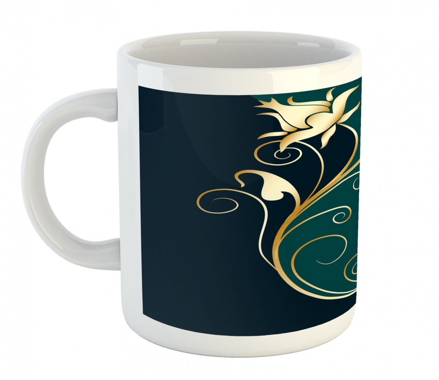 Floral Leaves Ceramic Coffee Mug Cup for Water Tea Drinks, 11 oz - Picture 195 of 244