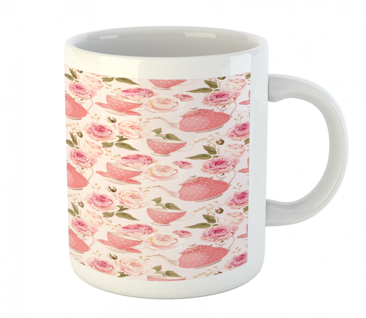 Floral Leaves Ceramic Coffee Mug Cup for Water Tea Drinks, 11 oz - Picture 226 of 244