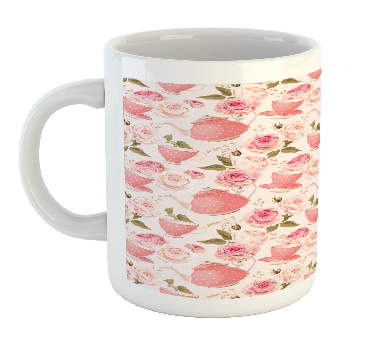 Floral Leaves Ceramic Coffee Mug Cup for Water Tea Drinks, 11 oz - Picture 227 of 244
