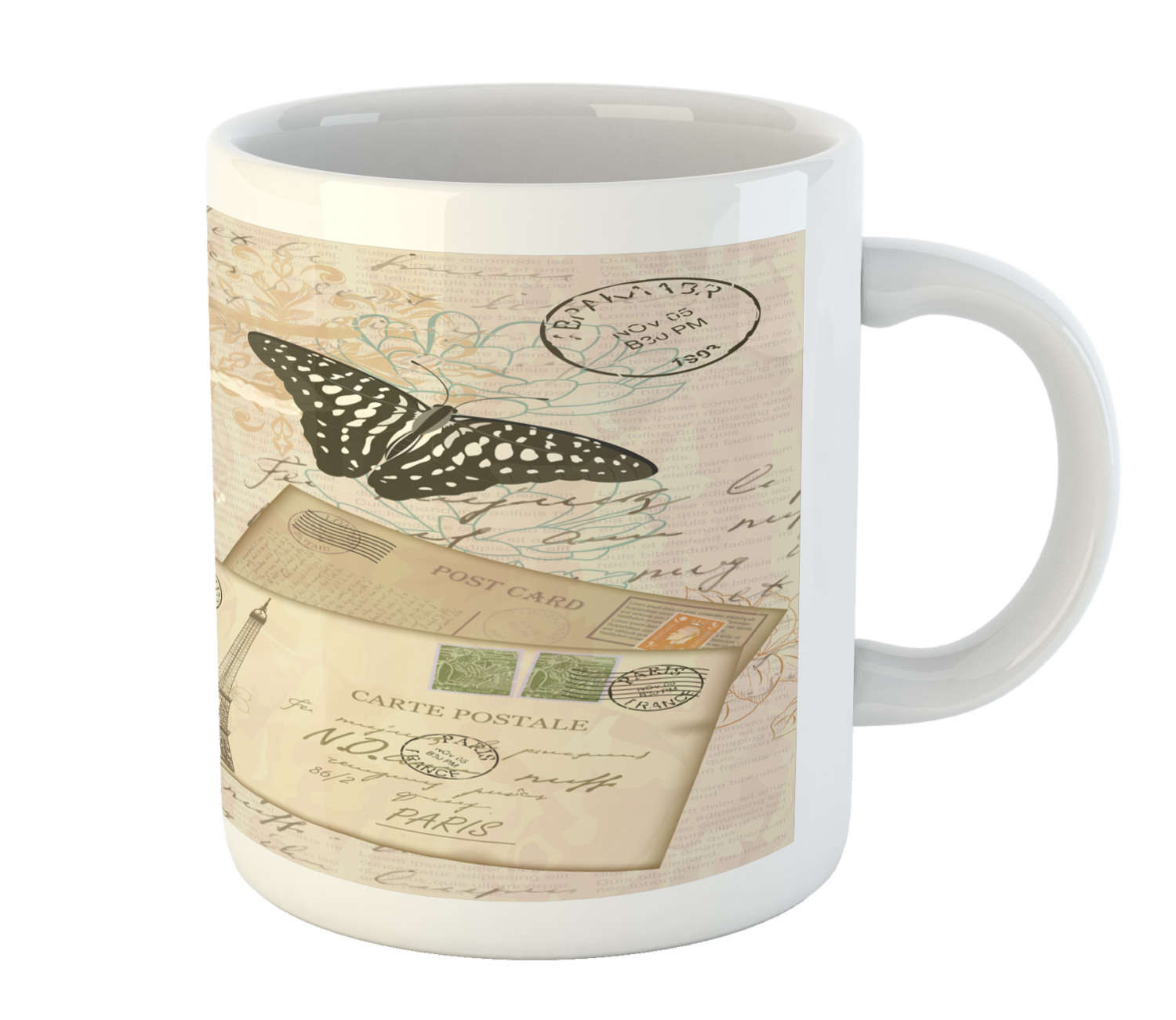 Ambesonne Vintage Home Ceramic Coffee Mug Cup for Water Tea Drinks, 11 oz - Picture 162 of 244