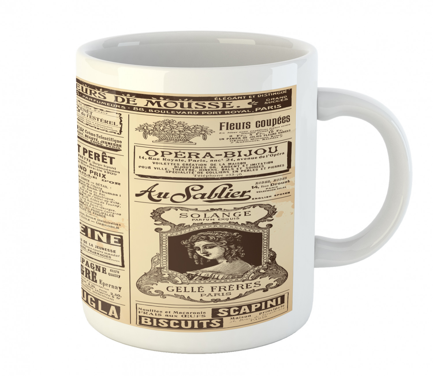 Ambesonne Vintage Home Ceramic Coffee Mug Cup for Water Tea Drinks, 11 oz - Picture 118 of 244