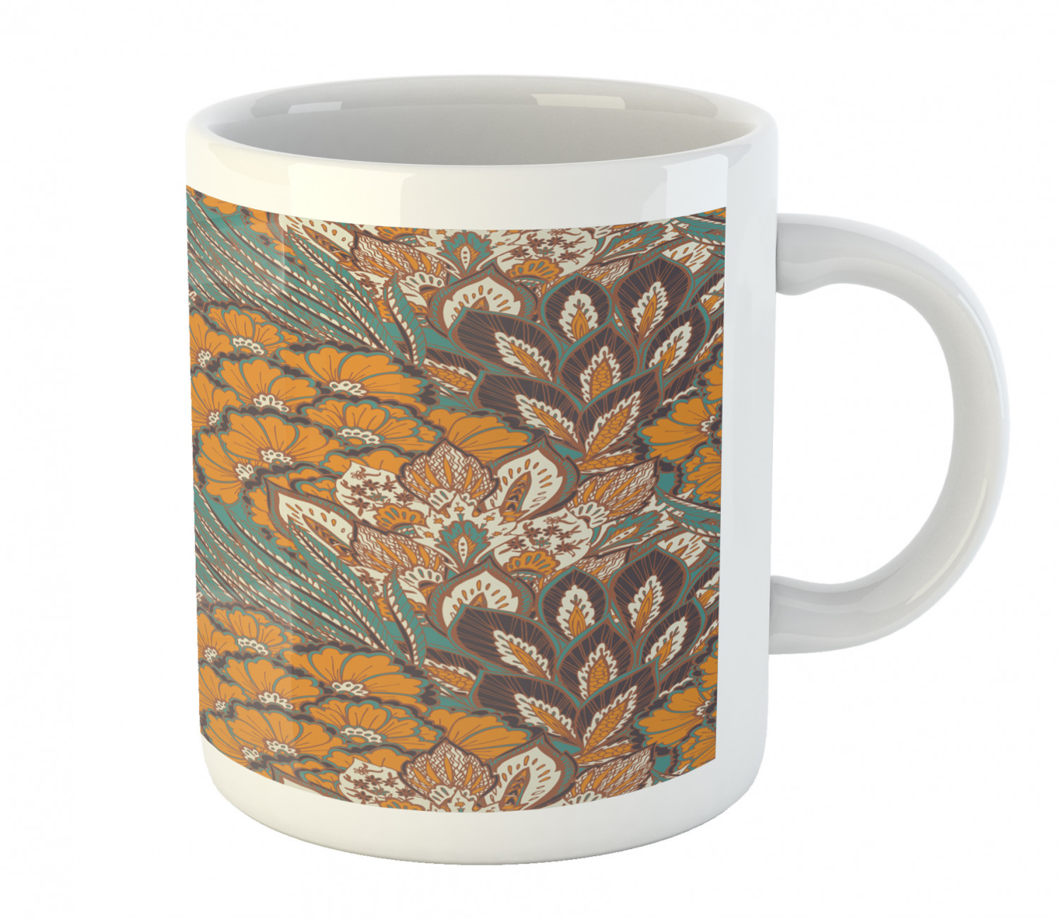Floral Leaves Ceramic Coffee Mug Cup for Water Tea Drinks, 11 oz - Picture 94 of 244