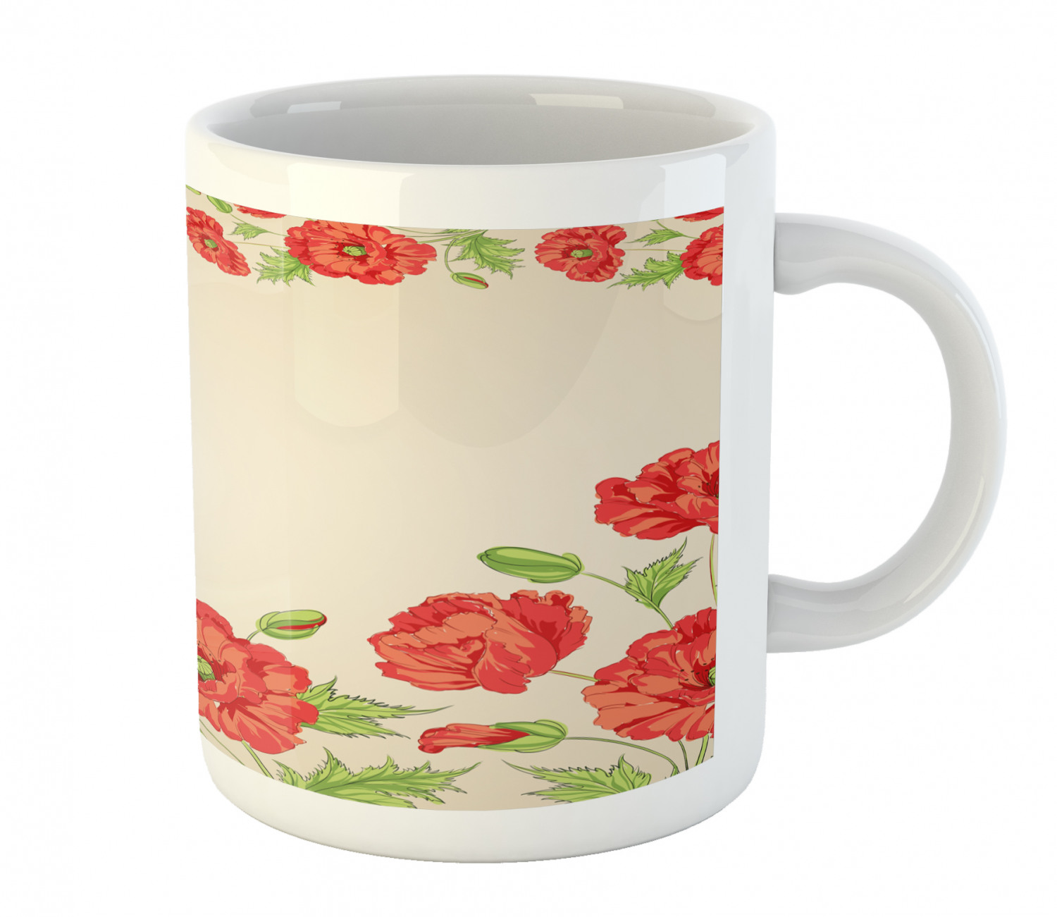 Floral Leaves Ceramic Coffee Mug Cup for Water Tea Drinks, 11 oz - Picture 34 of 244