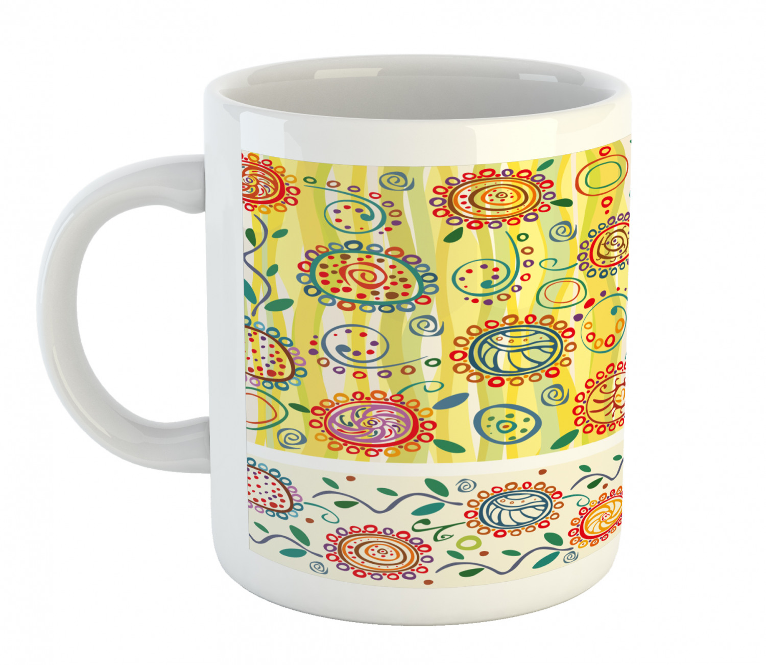 Foliage Floral Ceramic Coffee Mug Cup for Water Tea Drinks, 11 oz - Picture 47 of 236