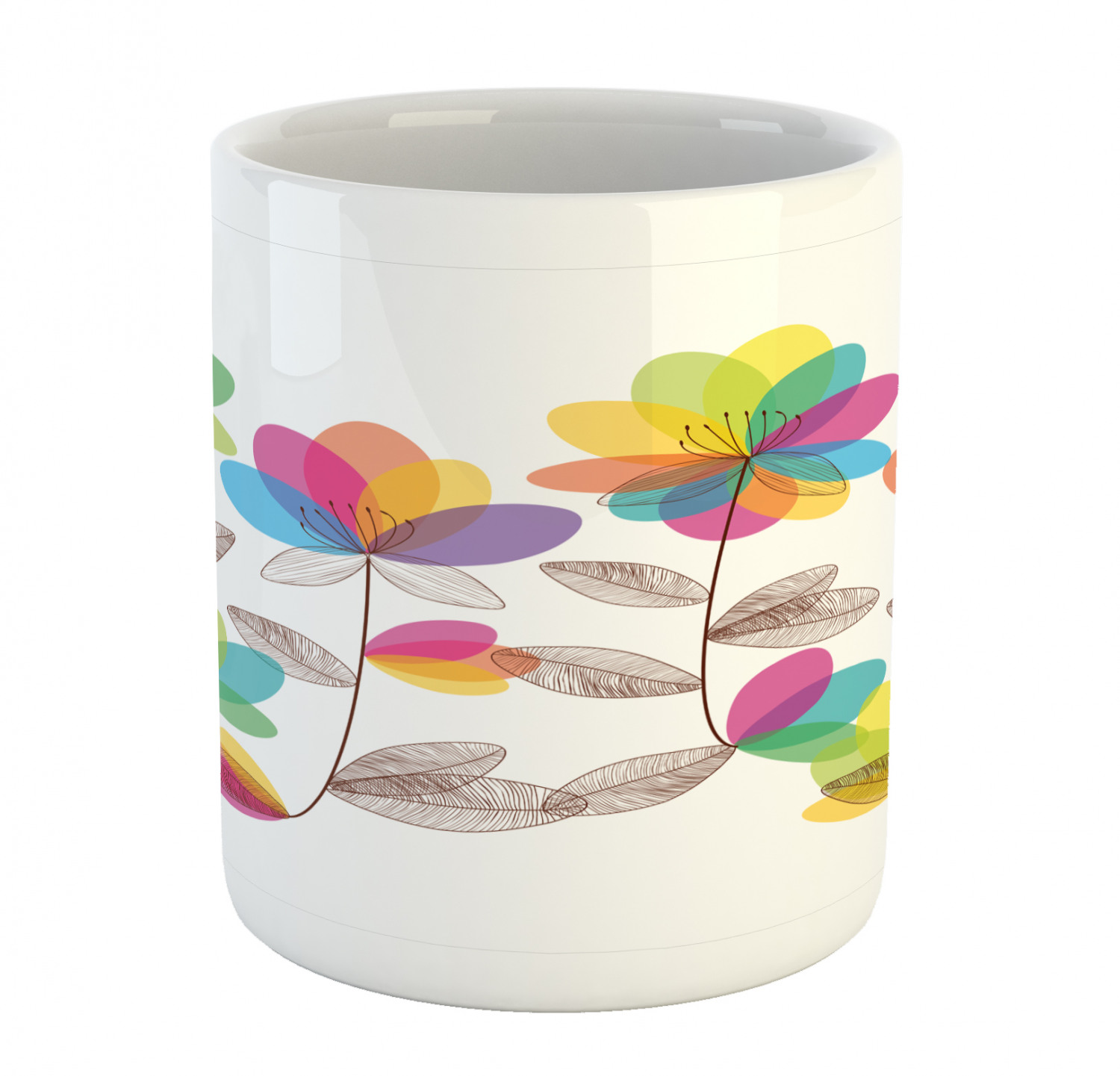 Foliage Floral Ceramic Coffee Mug Cup for Water Tea Drinks, 11 oz - Picture 49 of 236