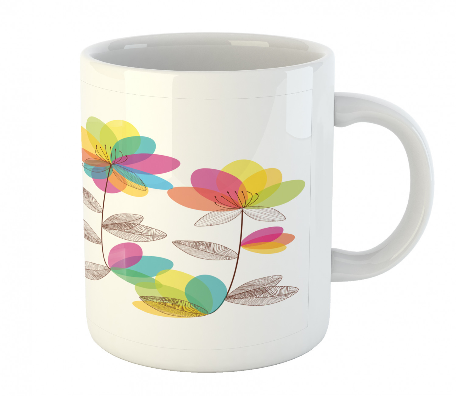 Foliage Floral Ceramic Coffee Mug Cup for Water Tea Drinks, 11 oz - Picture 50 of 236