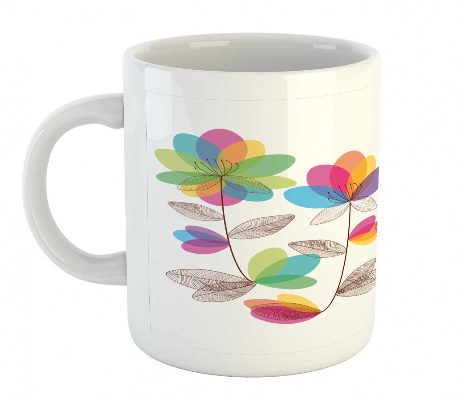Foliage Floral Ceramic Coffee Mug Cup for Water Tea Drinks, 11 oz - Picture 51 of 236