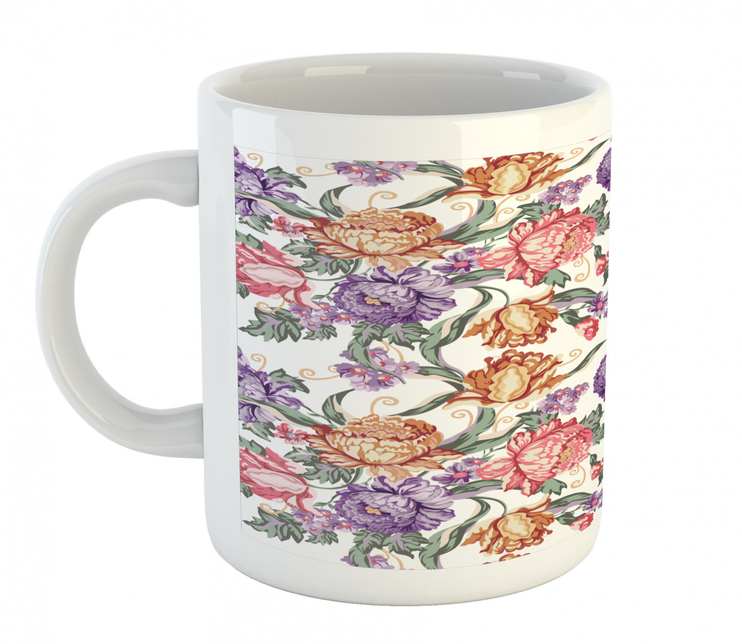 Foliage Floral Ceramic Coffee Mug Cup for Water Tea Drinks, 11 oz - Picture 147 of 236