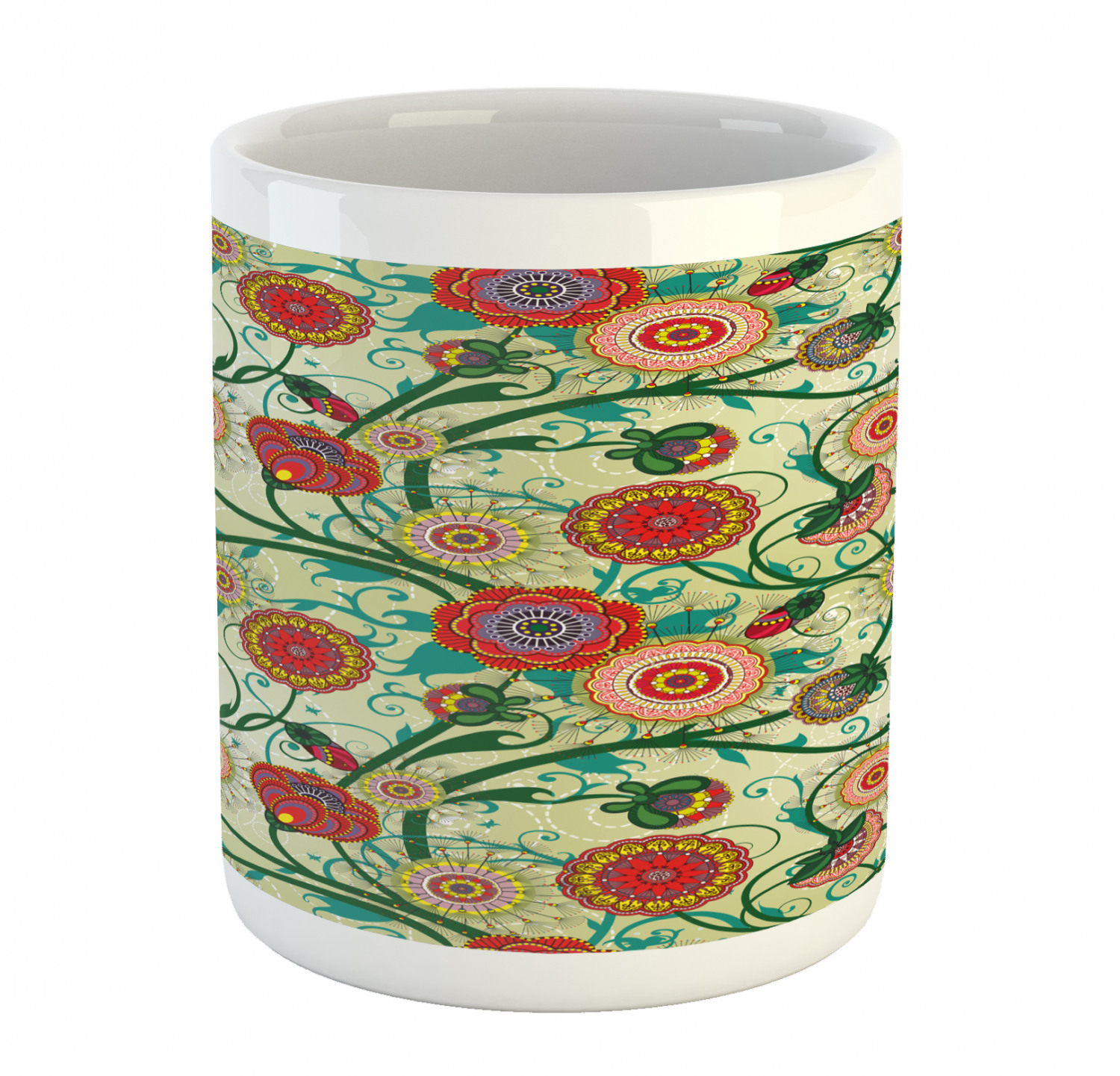 Foliage Floral Ceramic Coffee Mug Cup for Water Tea Drinks, 11 oz - Picture 197 of 236