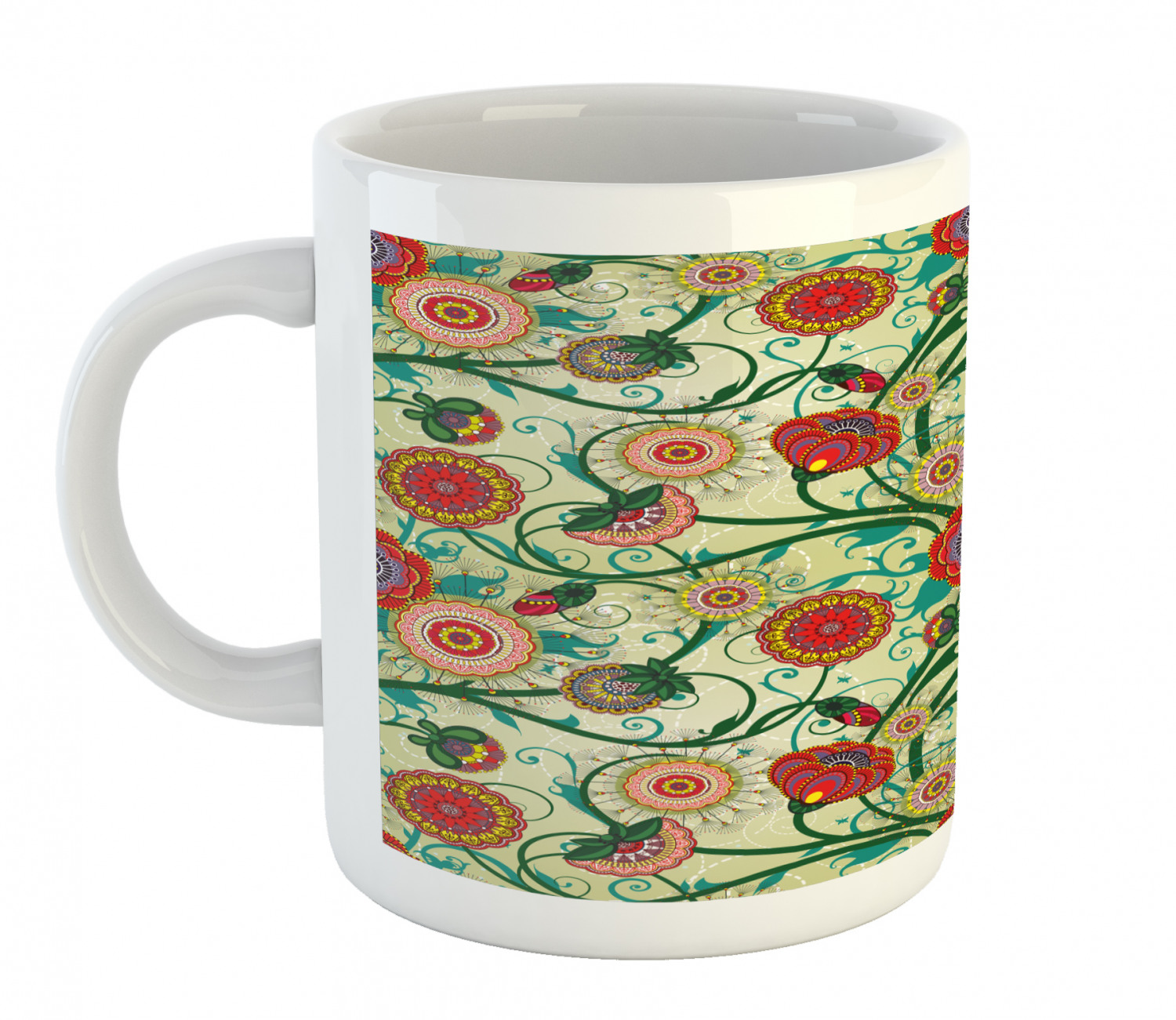 Foliage Floral Ceramic Coffee Mug Cup for Water Tea Drinks, 11 oz - Picture 199 of 236