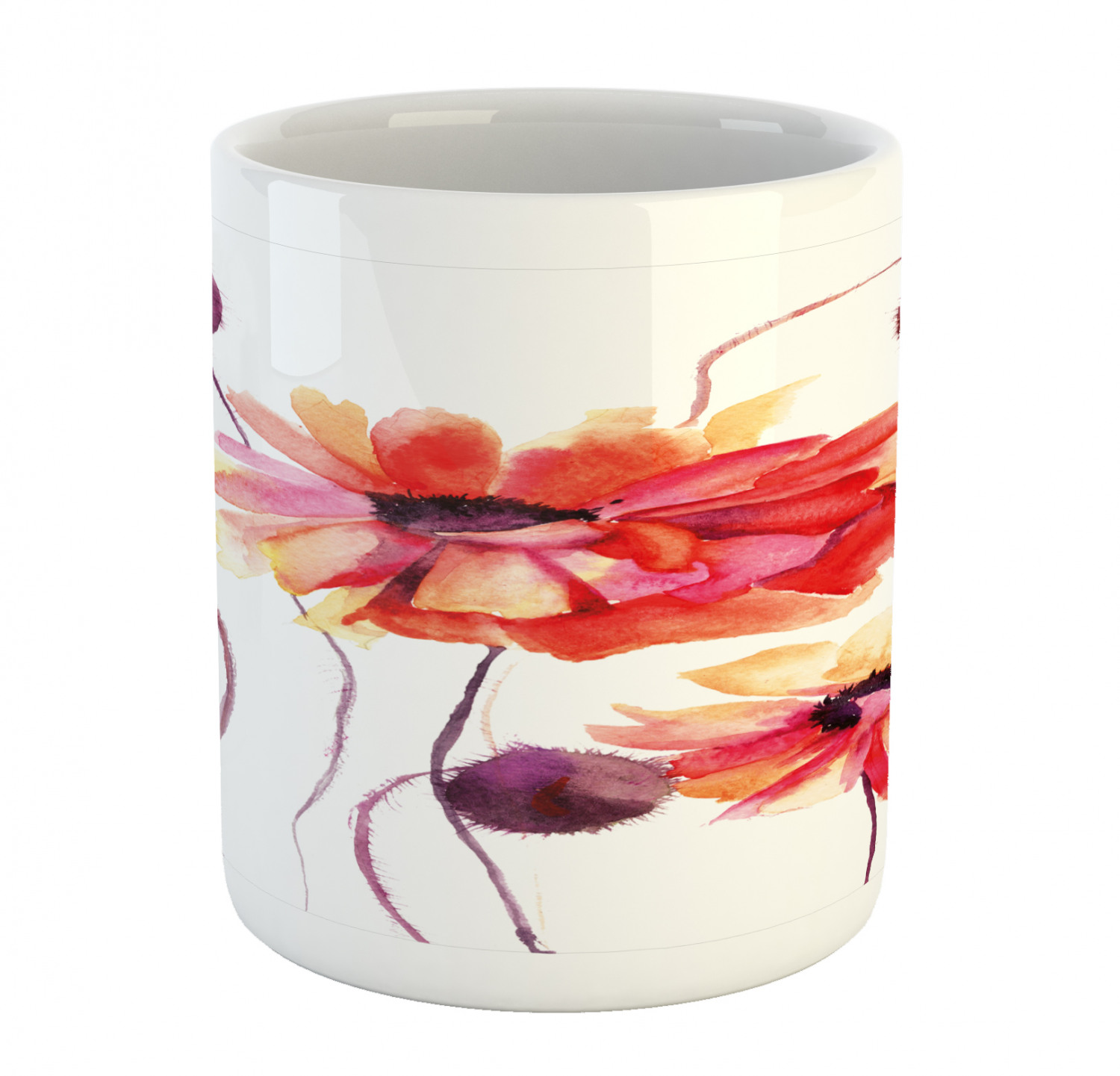 Ambesonne Flower Nature Ceramic Coffee Mug Cup for Water Tea Drinks, 11 oz - Picture 233 of 244