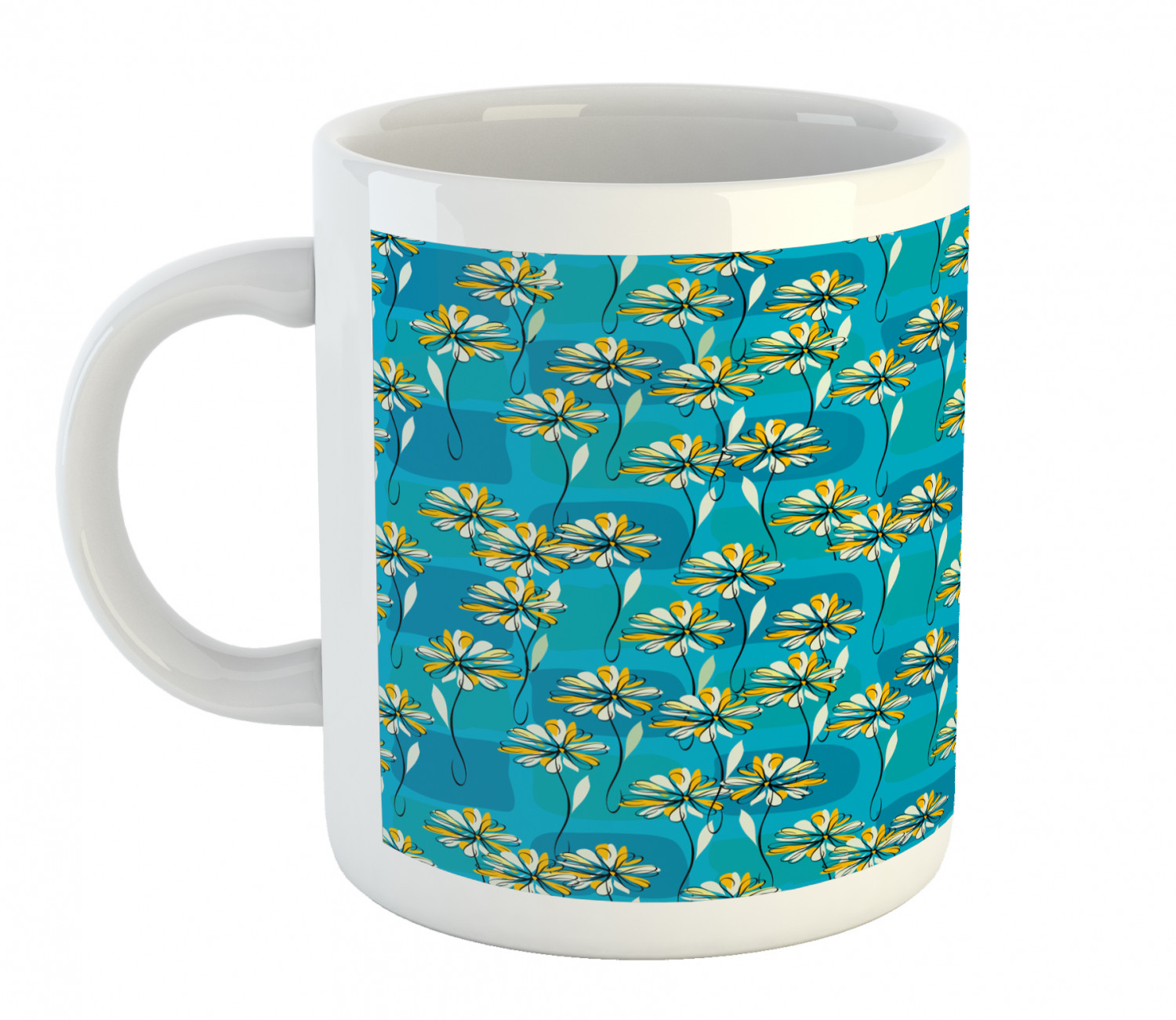 Foliage Floral Ceramic Coffee Mug Cup for Water Tea Drinks, 11 oz - Picture 167 of 236