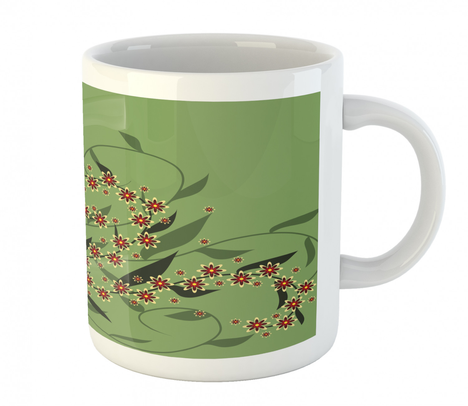 Foliage Floral Ceramic Coffee Mug Cup for Water Tea Drinks, 11 oz - Picture 142 of 236