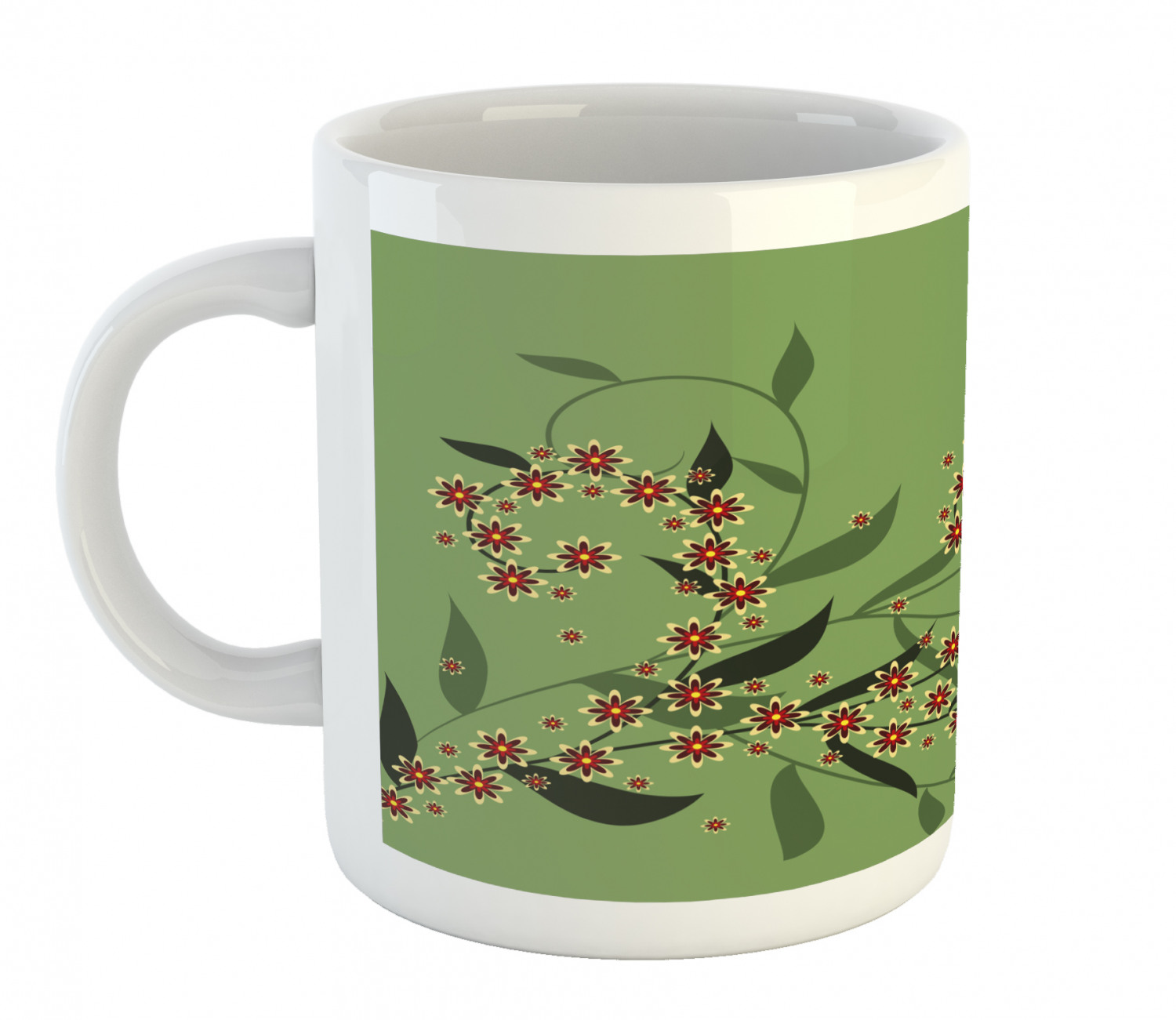 Foliage Floral Ceramic Coffee Mug Cup for Water Tea Drinks, 11 oz - Picture 143 of 236