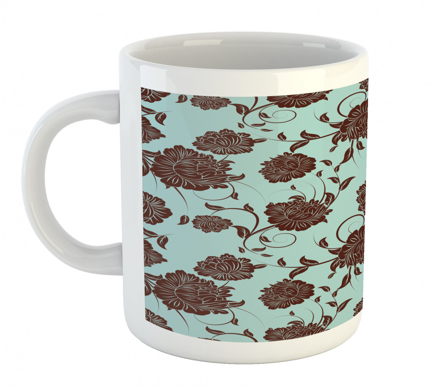 Foliage Floral Ceramic Coffee Mug Cup for Water Tea Drinks, 11 oz - Picture 87 of 236