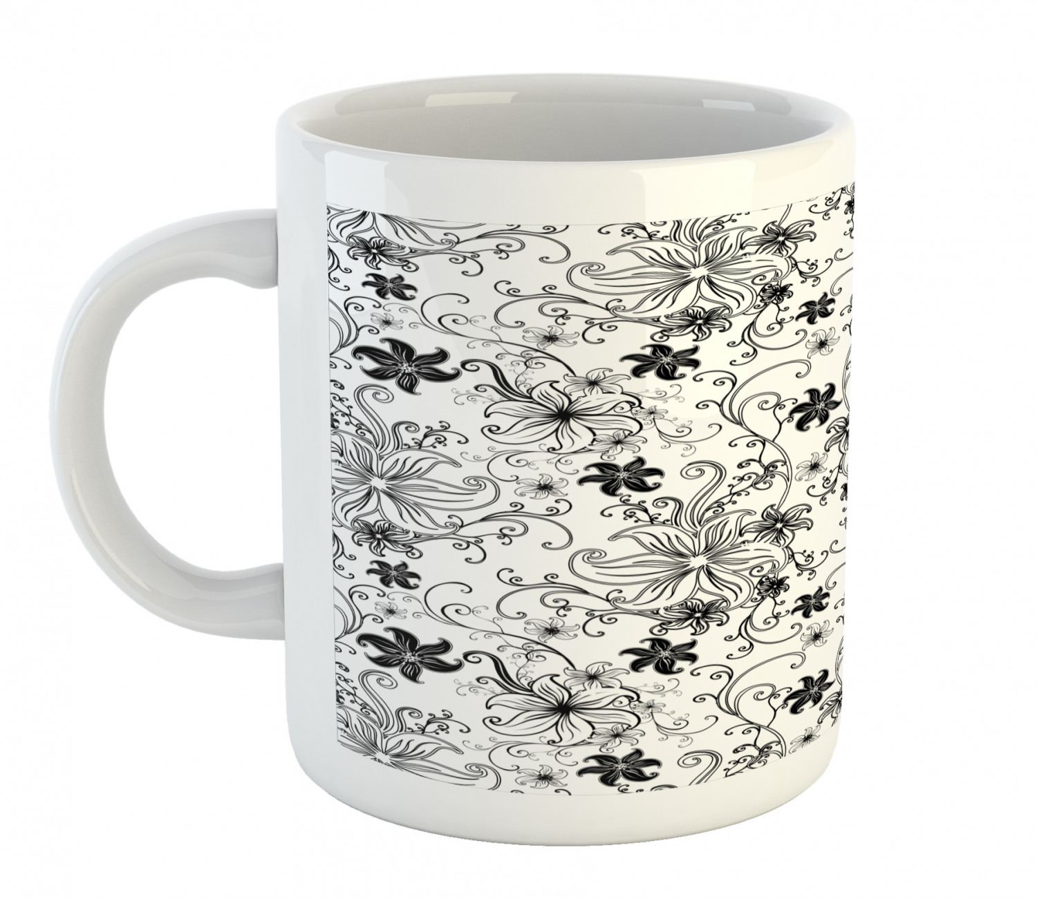 Foliage Floral Ceramic Coffee Mug Cup for Water Tea Drinks, 11 oz - Picture 115 of 236