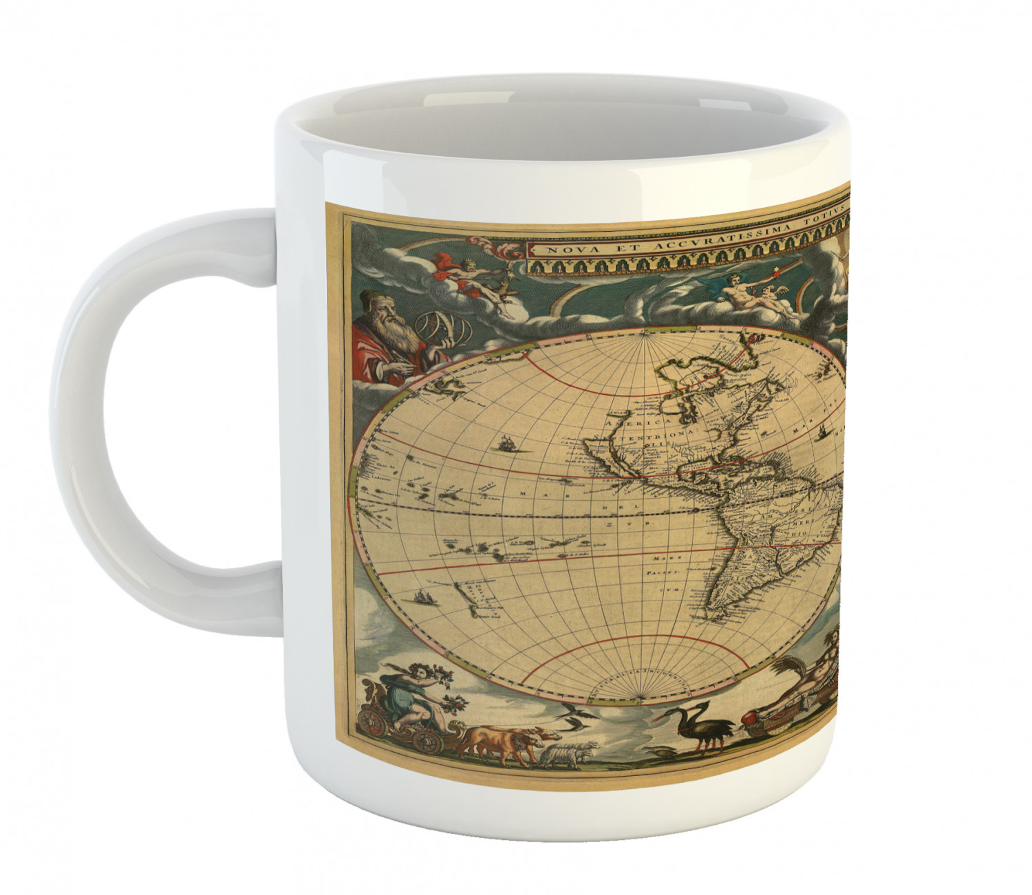 Ambesonne Vintage Home Ceramic Coffee Mug Cup for Water Tea Drinks, 11 oz - Picture 159 of 244
