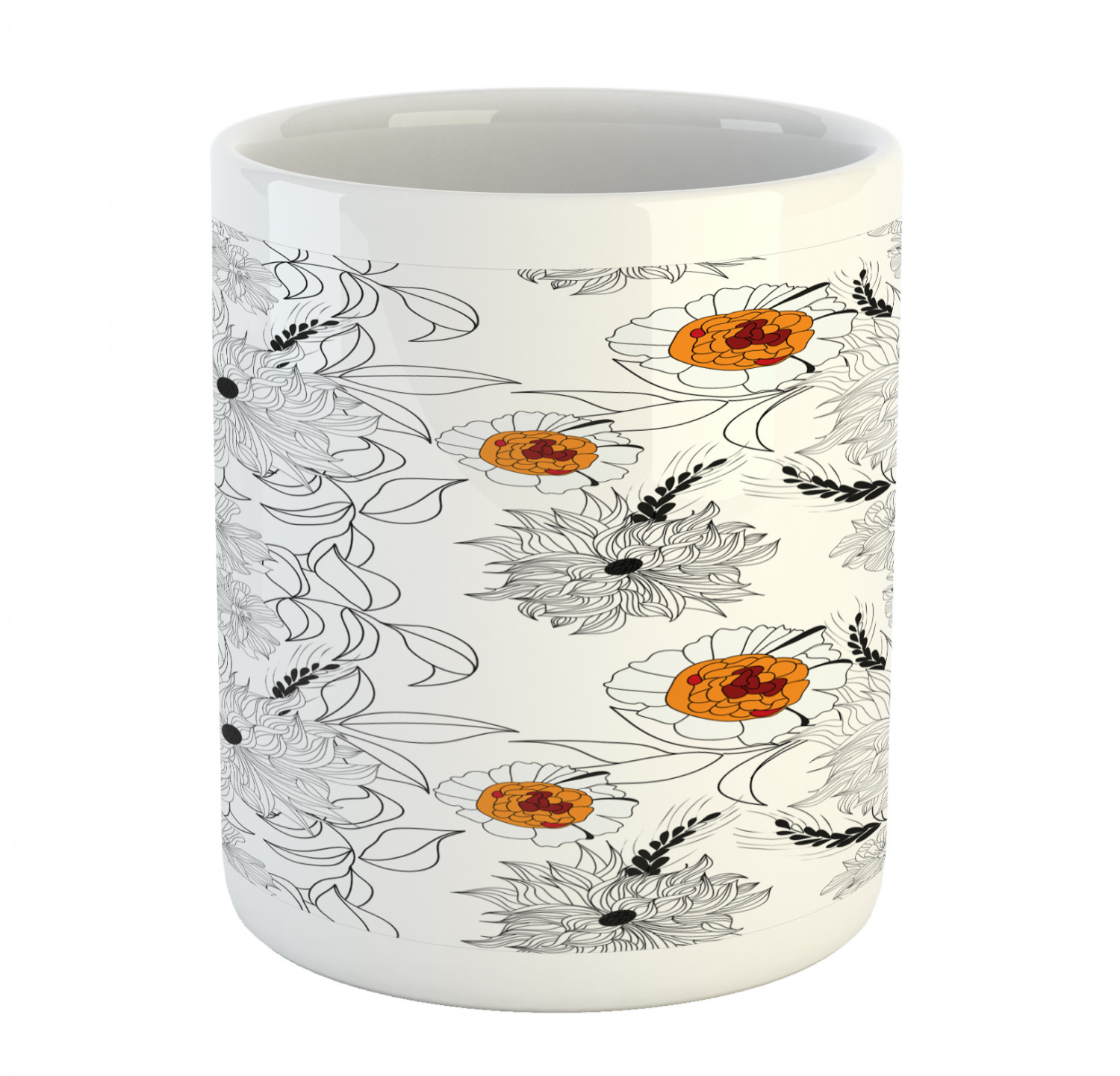 Foliage Floral Ceramic Coffee Mug Cup for Water Tea Drinks, 11 oz - Picture 89 of 236