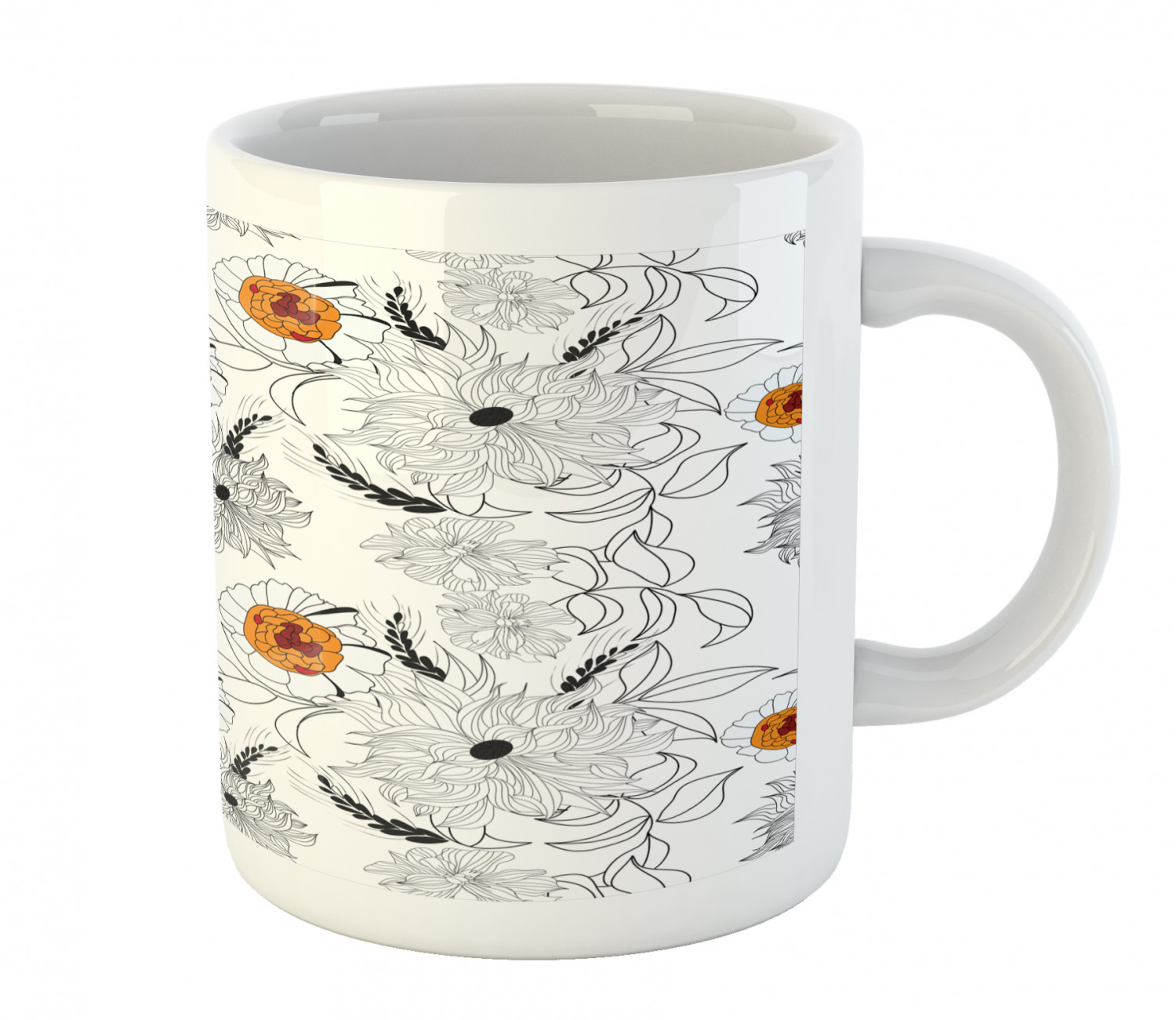 Foliage Floral Ceramic Coffee Mug Cup for Water Tea Drinks, 11 oz - Picture 90 of 236