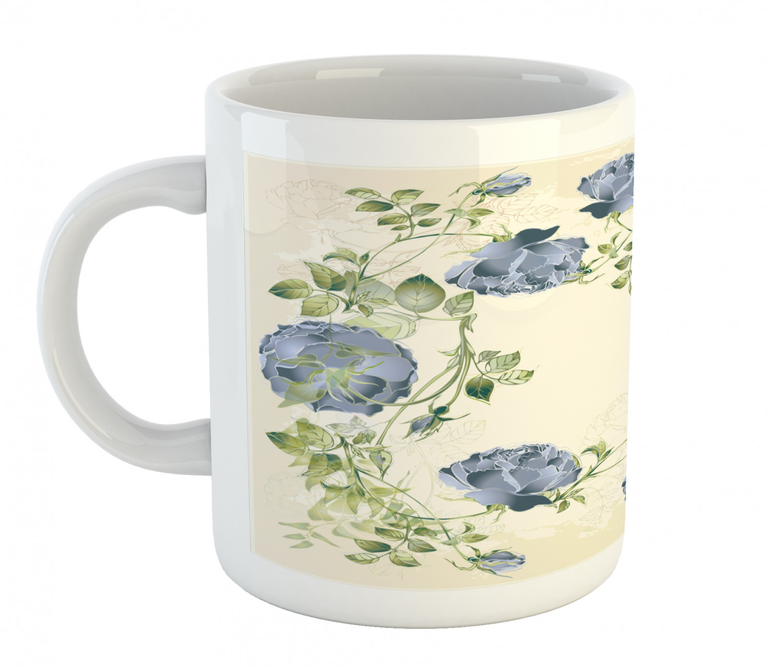 Foliage Floral Ceramic Coffee Mug Cup for Water Tea Drinks, 11 oz - Picture 219 of 236