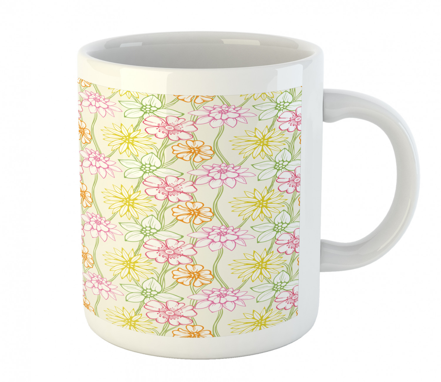 Foliage Floral Ceramic Coffee Mug Cup for Water Tea Drinks, 11 oz - Picture 58 of 236