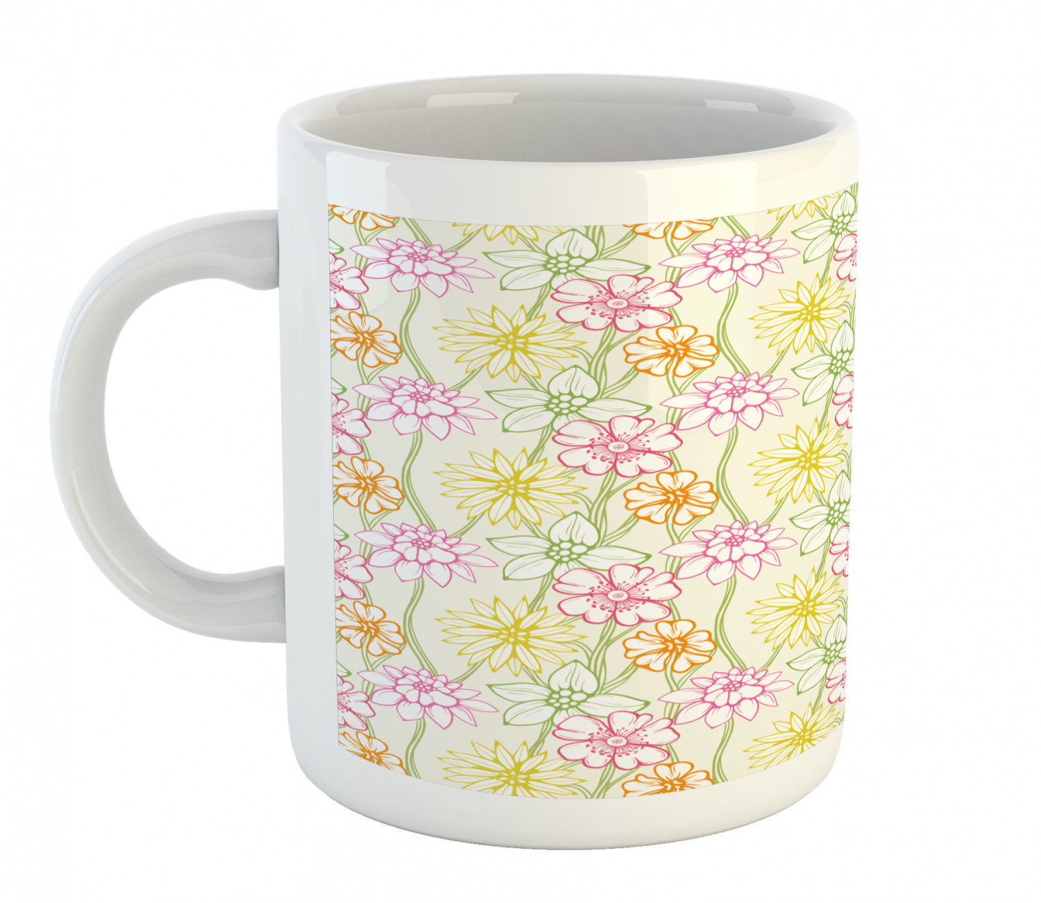 Foliage Floral Ceramic Coffee Mug Cup for Water Tea Drinks, 11 oz - Picture 59 of 236