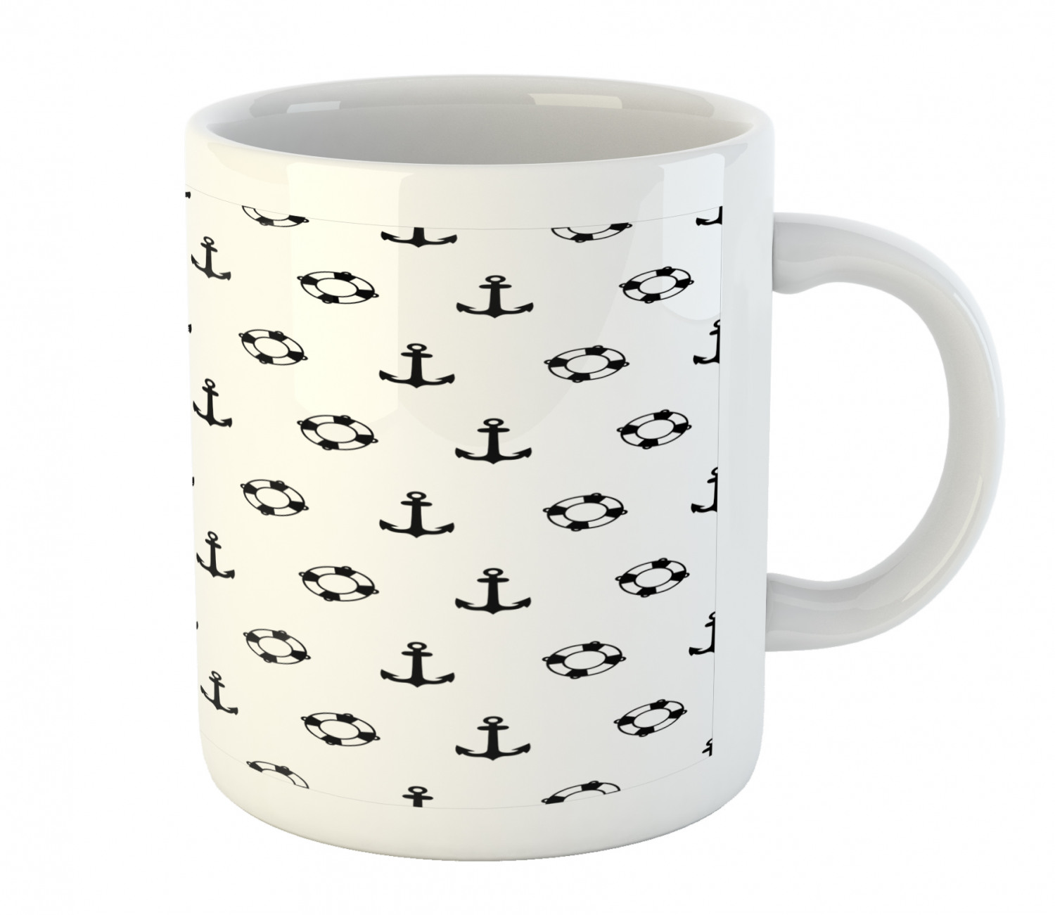 Ambesonne Nautical Theme Ceramic Coffee Mug Cup for Water Tea Drinks