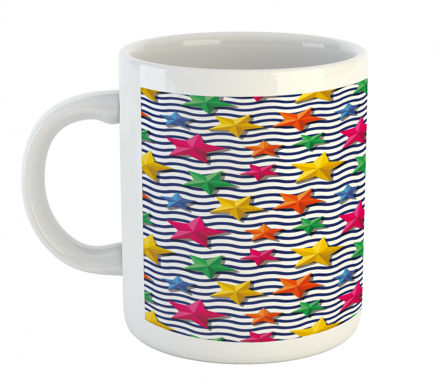 Ambesonne Nautical Theme Ceramic Coffee Mug Cup for Water Tea Drinks ...