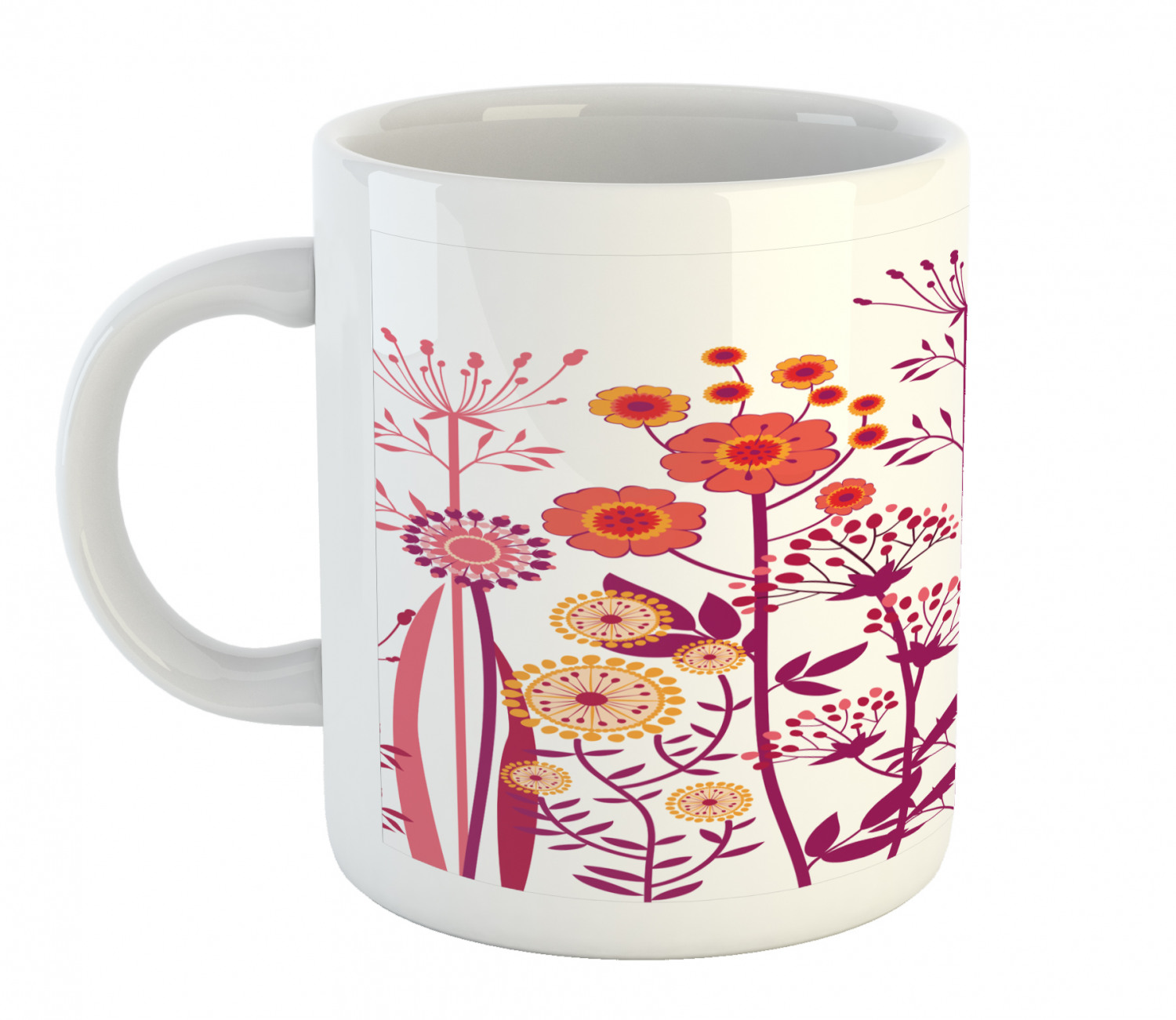 Ambesonne Flower Nature Ceramic Coffee Mug Cup for Water Tea Drinks, 11 oz - Picture 159 of 244