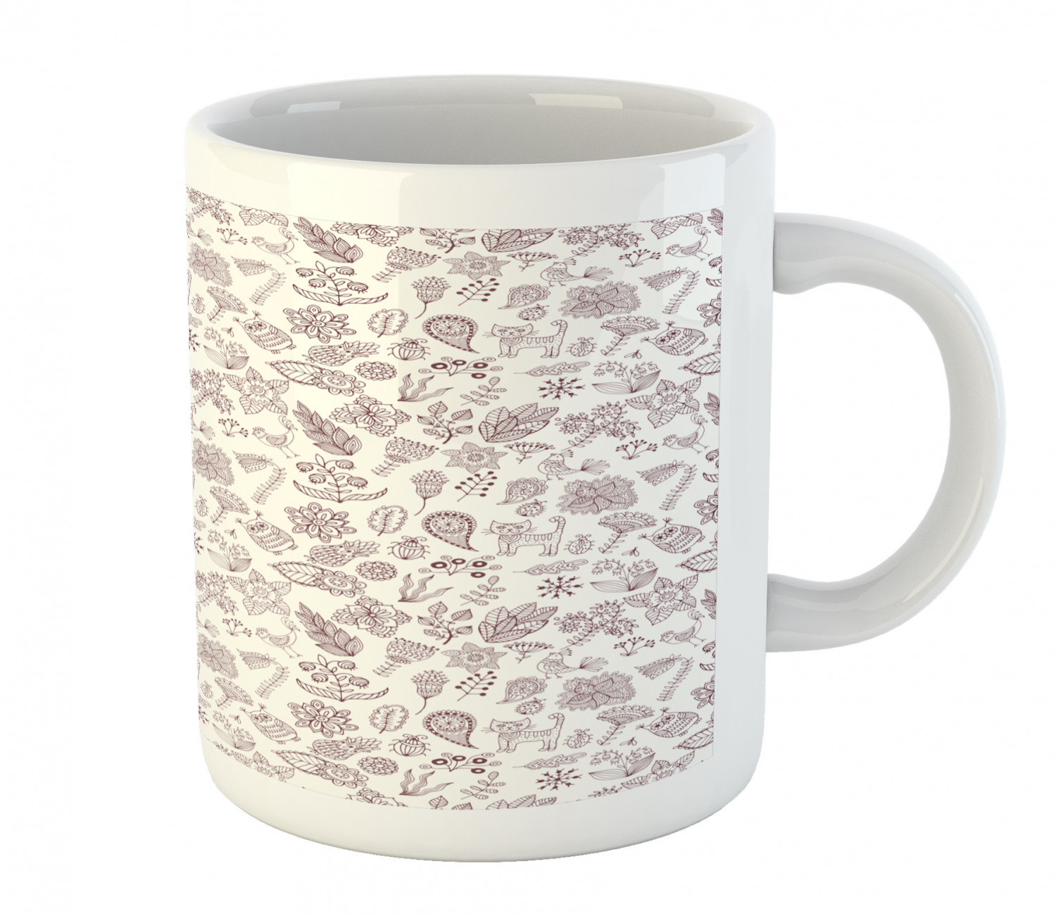 Coffee Jug 11 Ounce Printed Ceramic Design Cup Ambesonne