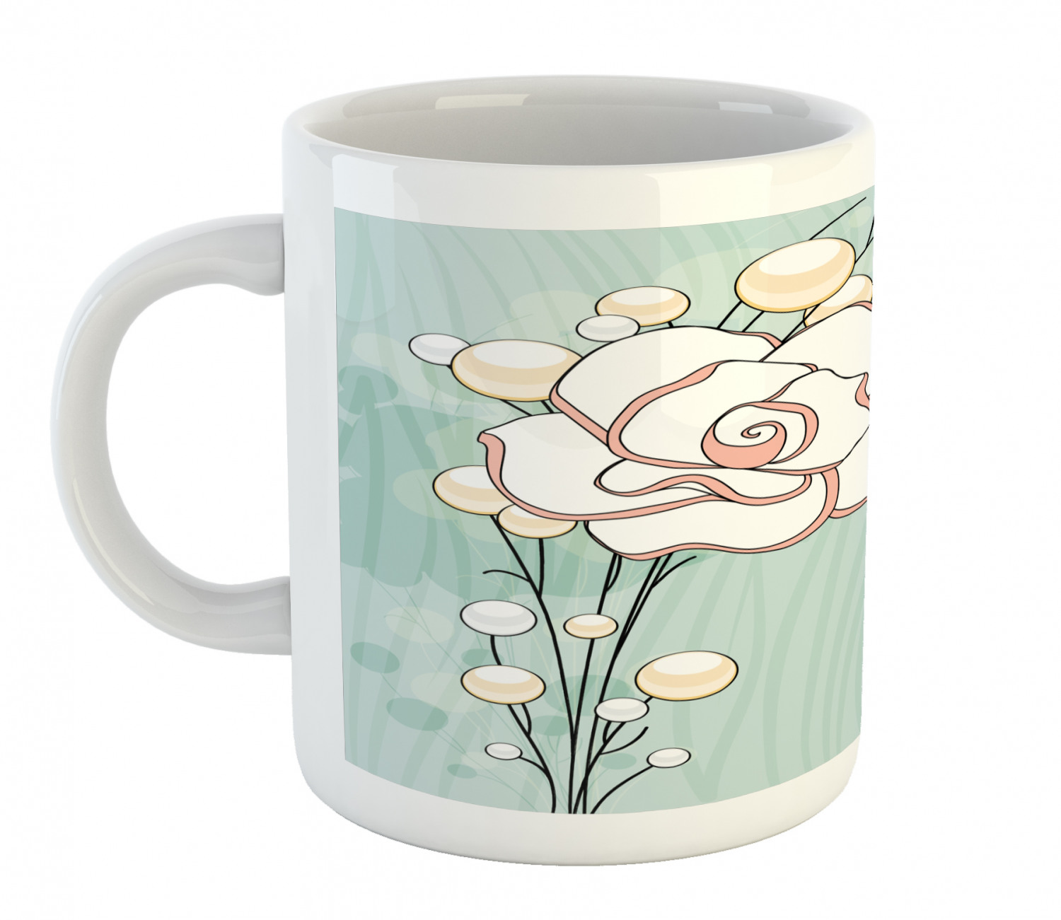 Ambesonne Flower Nature Ceramic Coffee Mug Cup for Water Tea Drinks, 11 oz - Picture 187 of 244