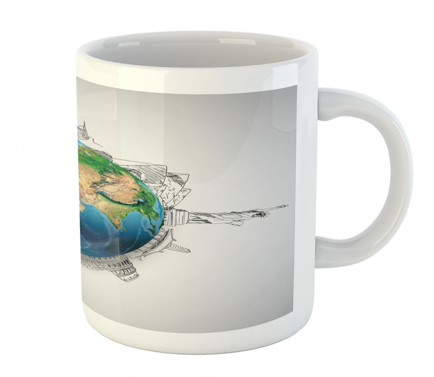 Ceramic Unique Jug 11 oz Durable Cup for Cold and Hot Drinks Ambesonne - 第 158/244 張圖片