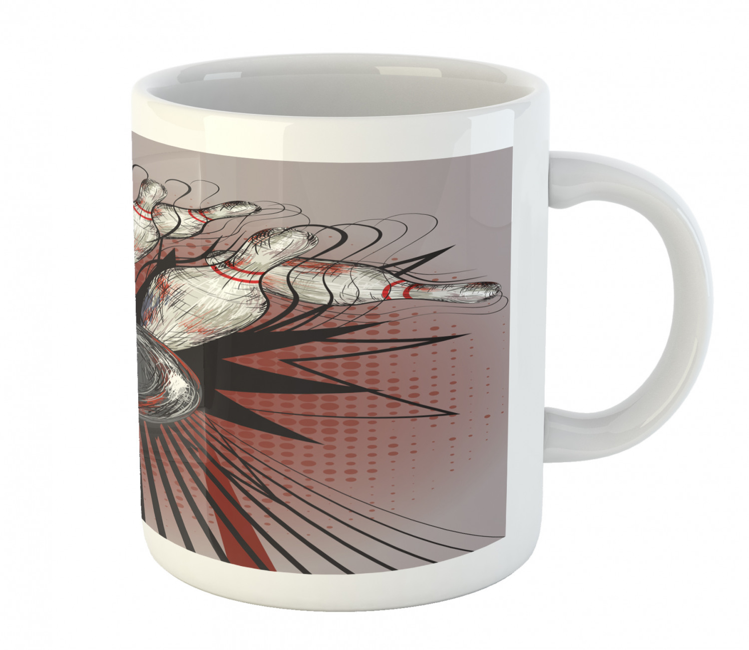 Ceramic Unique Jug 11 oz Durable Cup for Cold and Hot Drinks Ambesonne - 第 22/244 張圖片
