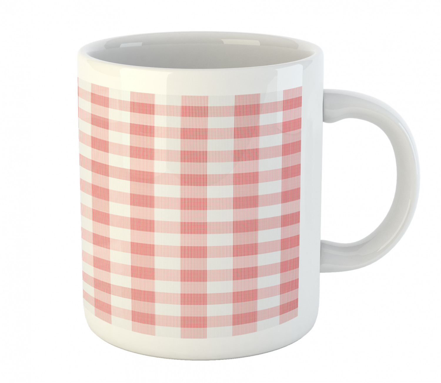 Ambesonne Checkered Ceramic Coffee Mug Cup for Water Tea Drinks, 11 oz