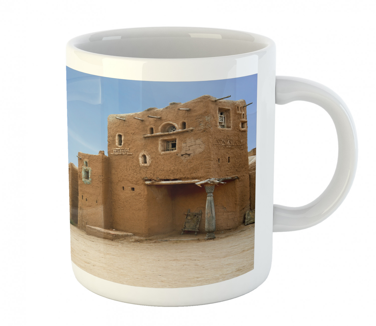 Ambesonne Mexican Ceramic Coffee Mug Cup for Water Tea Drinks, 11 oz